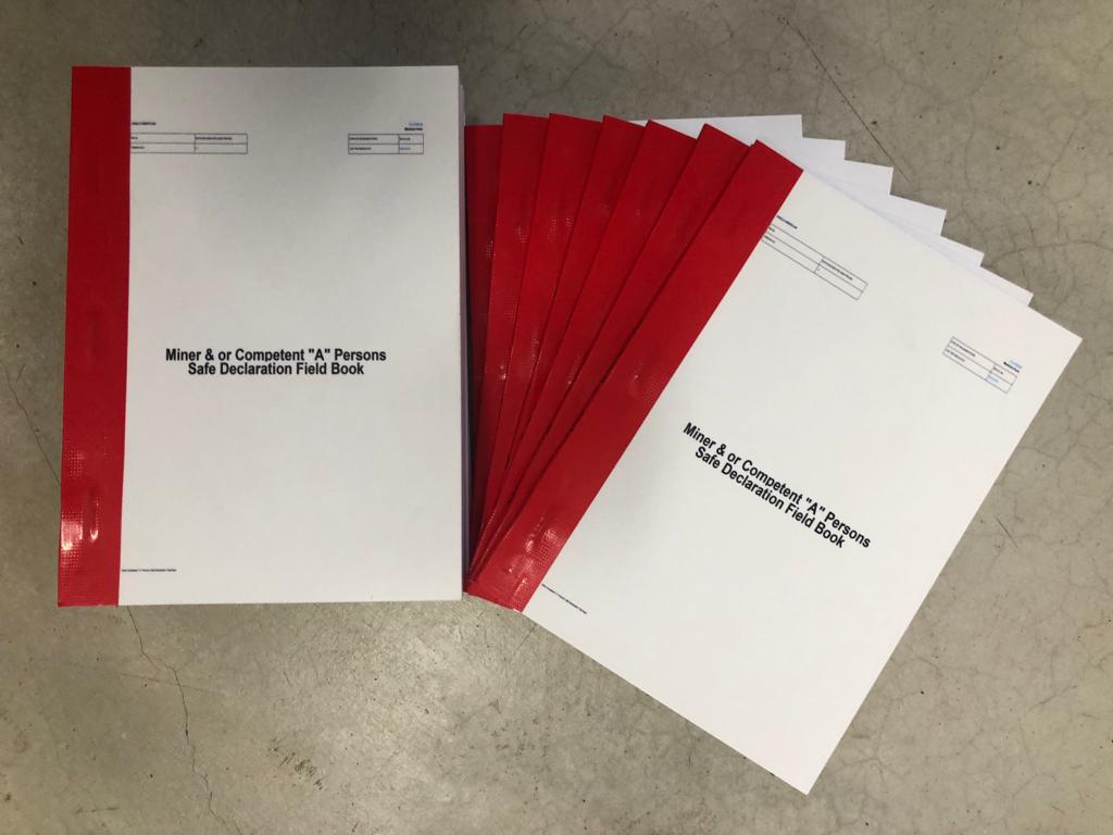 Miner and Competent A Persons safe declaration field books