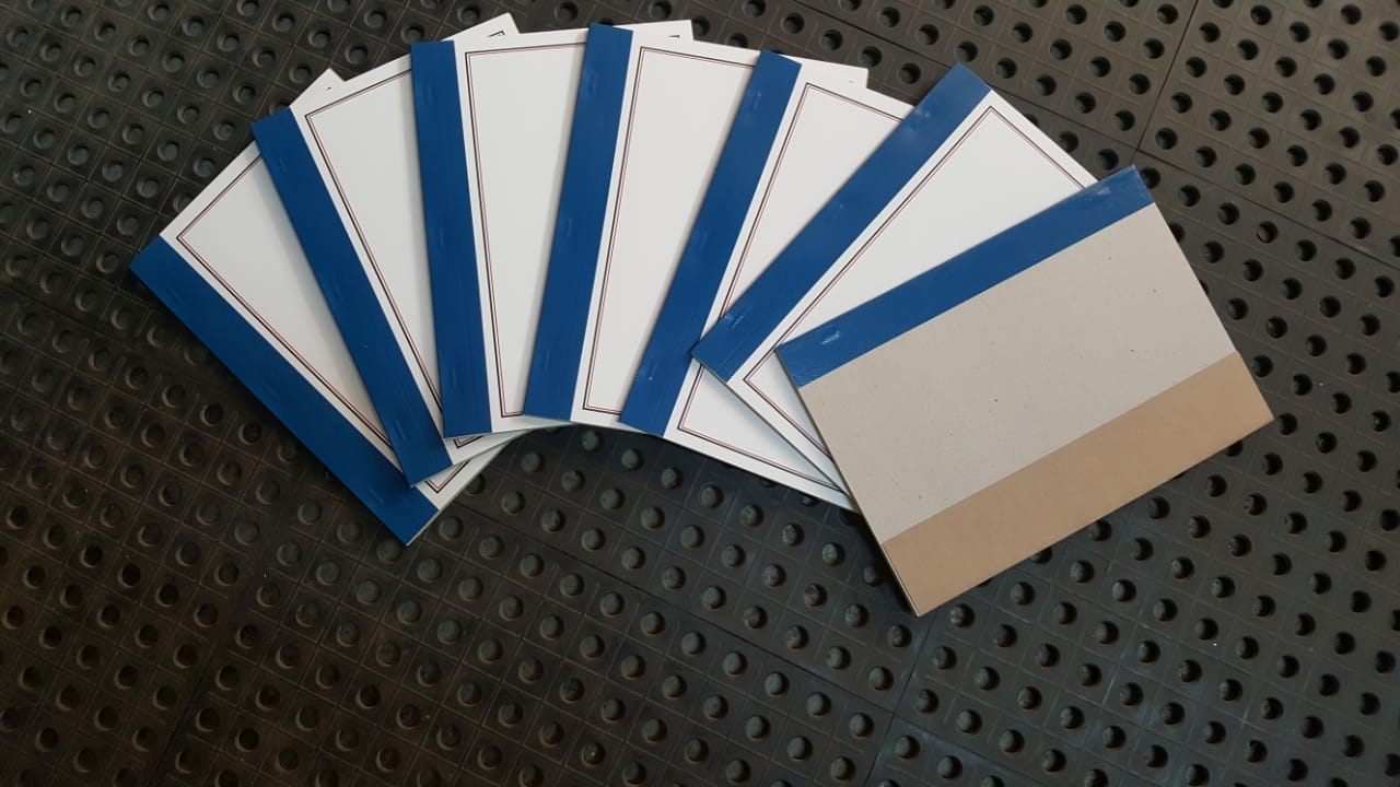 Fanned booklet covers with custom trim finishing